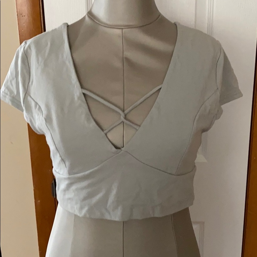NWT Light blue crop top